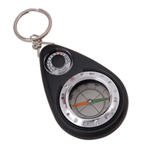 Munkees Compass/Thermometer Keychain (Größe One Size, schwarz)