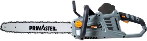 Primaster Akku-Kettensäge PAKS 40V - Leistungsstark und flexibel - Kettensägen mit 40,5 cm Schwertlänge, inkl. 2 Ketten für effizientes Arbeiten im Garten und beim Holzschnitt.