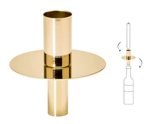 EDZARD Kerzenhalter Gold, Gold-Optik, vernickelt, H 8 cm in gold von Edzard