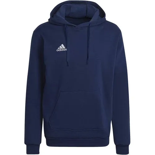 adidas Herren Entrada 22 Sweat Hoodie, Team Navy Blue - XS - Hochwertiger Hoodie aus 70 % Baumwolle und 30 % recyceltem Polyester, ideal für Sport und Freizeit, mit praktischer Kängurutasche und verstellbarem Kordelzug.