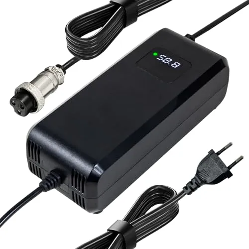 52v E-Bike Li-Ion Akku-Ladegerät, 58.8 Volt 4Amp Power Ladegerät für Elektroroller 52 Volt 14 Strang Lithium Ionen Akku Pack Stecker GX16-3/3 3-poliger In-Line Stecker