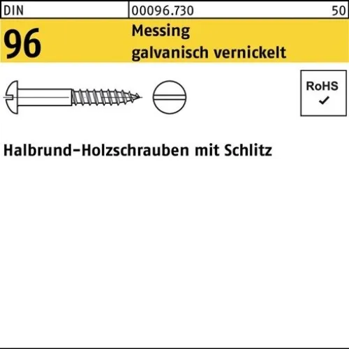 200er PACK(Stk)  000096706000030025 Holzschraube DIN 96 Halbrundkopf Schlitz 3 x