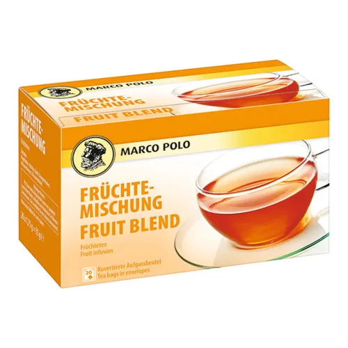 Marco Polo Früchtemischung Tee - Fruchtig süßlicher Geschmack 35g - Teesorte mit fruchtigem und süßlichem Geschmack, ideal für erfrischende Momente. Genießen Sie die perfekte Mischung aus Aromen in jeder Tasse!