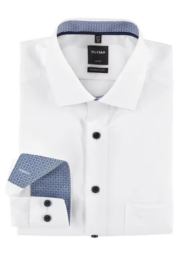 OLYMP Businesshemd Luxor modern fit blau|weiß 43 von Olymp