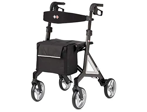 Bischoff & Bischoff Alevo Carbon Rollator – Faltbarer Leichtgewicht-Rollator für drinnen und draußen - Rollatoren – Stabil und sicher mit ergonomischen Griffen, ideal für den Innen- und Außenbereich. Mit nur 6,2 kg das Leichtgewicht unter den Gehhilfen, perfekt für Reisen.