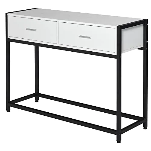 HOMCOM Konsolentisch 120x34x81 cm – Eleganter Flurtisch mit 2 Schubladen