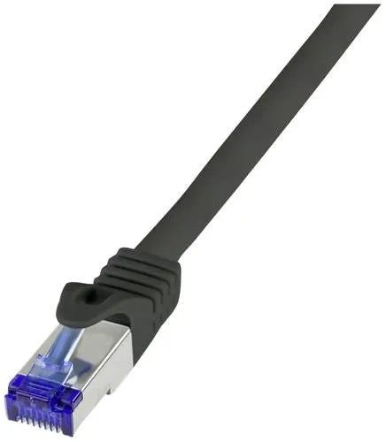 LogiLink C6A033S RJ45 Netzwerkkabel, Patchkabel CAT 6a S/FTP 1.00 m Schwarz 1 St.