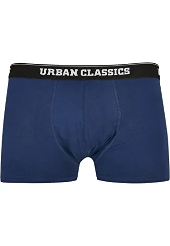 Urban Classics Organic Boxer Shorts 3-Pack – Herren Boxershorts aus Bio-Baumwolle mit Elastikbund und Branding, komfortable Passform, Darkblue+Navy+Black, 5XL