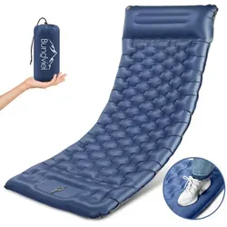 Isomatte Camping, 12CM Dicker Aufblasbare Isomatte Mit Kissen & Fußpumpe,83CM Breiter Outdoor Camping Luftmatratze, Kompakte Ultraleichte Sleeping...