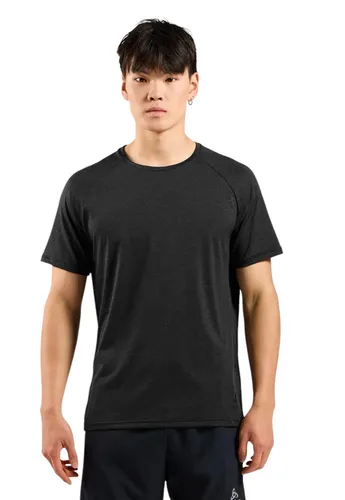 Odlo Laufshirt Herren ESSENTIAL 365 - Schwarz M - Trainingsbekleidung für Laufsport, aus atmungsaktivem Jersey-Material für optimalen Tragekomfort und Bewegungsfreiheit.