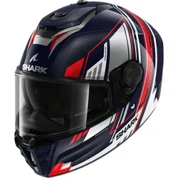 Shark Spartan RS Byrhon Integralhelm - Blau/Weiß/Silber/Rot - M - Motorradhelm der neuesten Generation, erfüllt ECE 22-06 Norm, bietet höchsten Schutz und Komfort mit aerodynamischem Design und optimierter Belüftung.