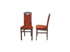 Massivholz Esszimmerstuhl 2er-Set mit Velourbezug in rot von möbel direkt online