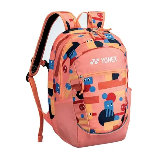 Yonex Rucksack Junior 15 Liter - korallrot - Tennis- und Badmintonrucksack mit 1 Hauptfach, Schlägerfach und verstellbaren Gurten. Ideal für junge Sportler, die ihre Ausrüstung sicher transportieren möchten.