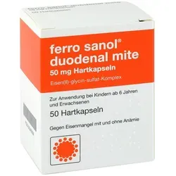 Ferro sanol duodenal mite 50mg - Arzneimittel zur effektiven Behandlung von Eisenmangel, ideal für Schwangere und bei eisenarmer Diät, gut verträglich und leicht anzuwenden.