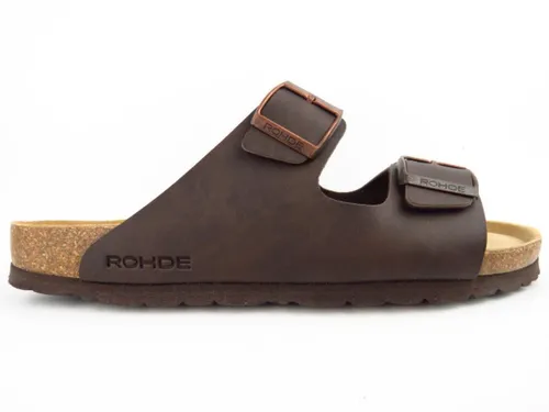 Rohde Herren Sandalen - Therapie-Sandalen in Mocca, 40 EU - Clogs & Pantoletten für Herren, bequeme Klett-Hausschuhe mit flacher EVA-Sohle für optimalen Tragekomfort und Unterstützung.
