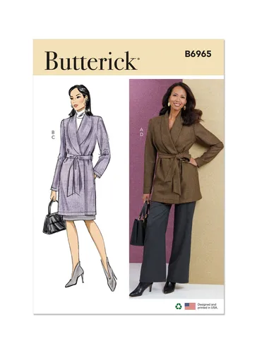 Schnittmuster Damenshirt Butterick B6965 B5 8-16 (Gr. 34-42) Deutsche Anleitung