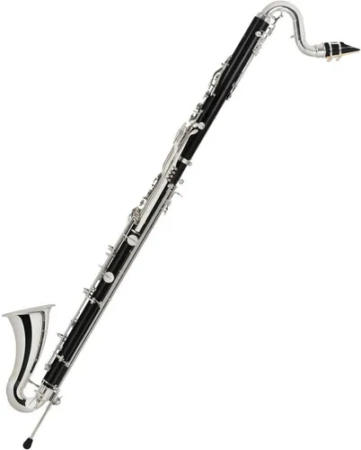 Lechgold Klarinette BK-25/24 Bb-Bassklarinette Tief C - mit Mundstück AW F195 Böhm-System, inkl. Blatt, Blattschraube & Leichtkoffer mit Rucksackgurten, 22 Klappen, 7 Ringe, Es-Heber