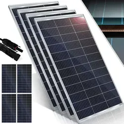 KESSER Solarmodul (4-St), 100W bis 180W Monokristallin - Hochleistungs-Solarmodule für nachhaltige Energiegewinnung, ideal auch bei schwachen Lichtverhältnissen. Robuste Bauweise mit Aluminiumrahmen und IP65 Schutz für maximale Effizienz!