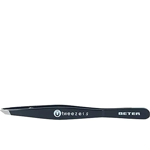 Pinza Depilar Magnética Punta Oblicua Negra