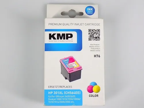 KMP H76 301XL Tintenpatrone Farbig für HP Deskjet 1000, 1050 - Tintenpatronen für brillante Farbausdrucke, kompatibel mit HP Deskjet Druckern, ideal für hochwertige Dokumente und Fotos.