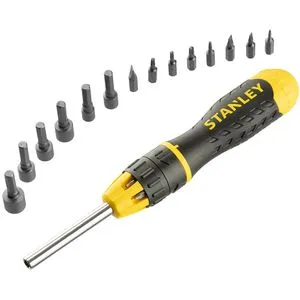 Stanley Schraubendreher MultiBit, STHT0-62574, Set, Schlitz, Kreuz, Torx, mit Ratsche, 20-teilig