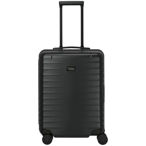 TITAN Overseas Trolley S23 - Nightshade Black - Trolley für Reisen mit extragroßen TSA-Schlössern und kratzresistenter Oberfläche, bietet optimalen Stauraum und Komfort dank ergonomischer Griffe und leichtgängiger Doppelrollen.