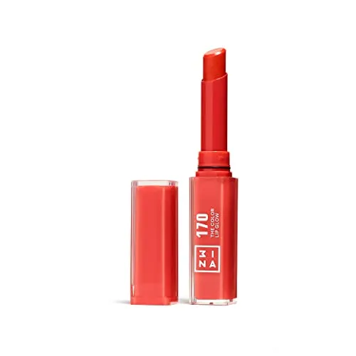 3INA MAKEUP - The Color Lip Glow 170 - Korallenrot Lippenstift - Glowy Saftige Lippen-Stift mit Vitamin E für Lippen zu Nähren - Lippenbalsam Hochpigmentiert - Vegan - Cruelty Free