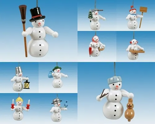 Christbaumschmuck Weihnachtsbaumschmuck 10-teilig / Schneemann Höhe ca 6,5cm NEU