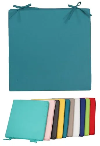 Coen Bakker Jack Outdoor Stuhlkissen 40x40cm Lounge Kissen Wasserfest Sitzkissen Garten Lotus Effekt, Farbe:Petrol