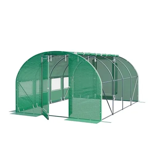 TOOLPORT 3x4m Foliengewächshaus – PE-Plane in Grün - Garten-Zubehör: Robustes Foliengewächshaus mit PE-Plane für optimale Pflanzenbedingungen und witterungsbeständigen Schutz.