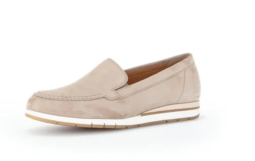 Gabor 82.414 Damenschuhe - Bequeme Slipper in Braun - Modischer Slipper von Gabor mit weichem Nubukleder und komfortablem Fußbett. Ideal für Freizeitaktivitäten, bietet er eine perfekte Passform und angenehmen Tragekomfort.