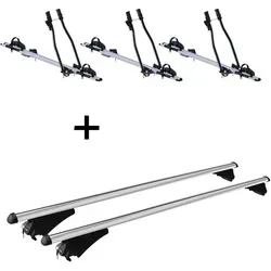 3er Set Fahrradträger SAGITTAR + Relingträger Tiger XL für Volvo V40 Cross Country - Praktisches 3er Set Fahrradträger und Dachträger für den Volvo V40 Cross Country ab 2013. Ideal für den sicheren Transport von bis zu 3 Fahrrädern, leicht zu montieren und aus robustem Aluminium gefertigt.