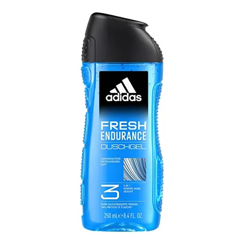 adidas 3in1 Fresh Endurance Duschgel, anregender Duft und langanhaltender Frische, 250 ml
