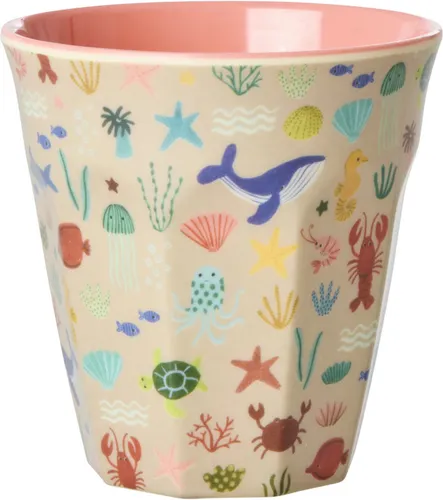 Rice by Rice Melamine Cup With Coral Ocean Print Medium 250 Ml