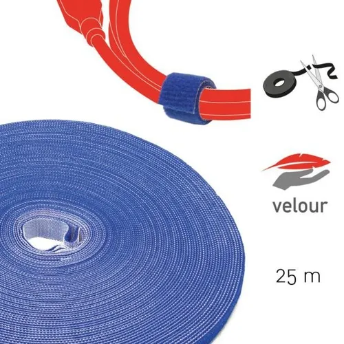 Label-the-cable Klettband Roll Strap PRO1250, beidseitig, blau, 25m x 16mm - Sonstiges Kabelzubehör, wiederverwendbares Klettband, ideal zum Bündeln und Fixieren von Kabeln, schont empfindliche Installationen und ist individuell zuschneidbar.