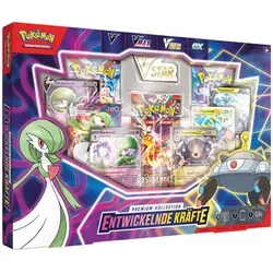 POK Evolving Powers Premium Exklusiv FH - Pokémon Sammelkarten Premium-Kollektion mit Magnezone und Guardevoir, inklusive 7 Boosterpacks und holografischen Promokarten