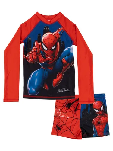United Labels Marvel Spiderman Badeanzug für Jungen, zweiteilig mit UV-Schutz 30 - Zweiteiliges Spiderman Schwimmset mit UV-Schutz 30 – perfekt für sonnige Tage am Strand oder Pool. Bequemer Schnitt und schnelltrocknendes Material sorgen für tollen Tragekomfort und unbeschwerten Wasserspaß.
