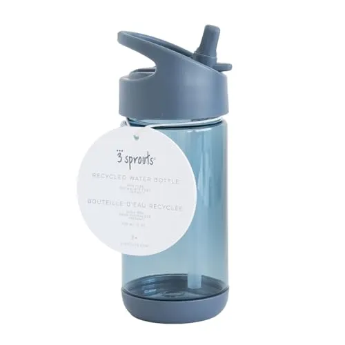 Sprouts - Kinder Trinkflasche Auslaufsicher - Recyceltem Kunststoff – BPA-frei Wasserflasche für Schule & Kindergarten, Spülmaschinenfest, 350ml - Blau 3