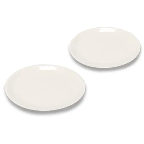 KaMel GmbH 2er Set Pizzateller aus Porzellan mit Aufdruck, ca. Ø 33 cm, verschiedene Designs (weiß)