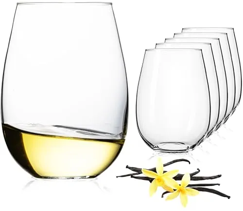 IMPERIAL Moderne Weingläser ohne Stiel Weißweingläser 555ml Set 6-Teilig