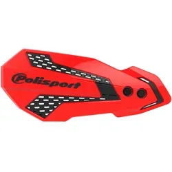 Polisport MX Flow Handprotektoren rot/schwarz - Motorradzubehör mit innovativem 2-in-1 Montagesystem für optimale Anpassung an Hebel oder Lenker, ideal für besten Schutz und Komfort beim Fahren.