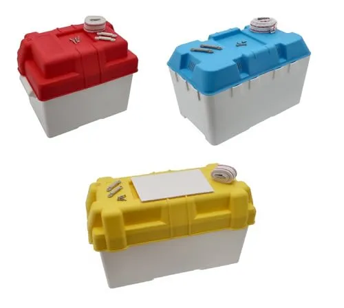 Produktbild wellenshop Batteriebox Verschiedene Größen 50-100 Amperestunden Farbe Deckel rot