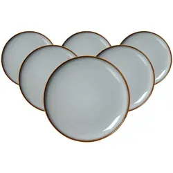 Frühstücksteller Portofino, 20,5cm, 6 Stück, grau - Teller aus Steinzeug mit einzigartiger Reaktivglasur, pflegeleicht und spülmaschinengeeignet – für ein mediterranes Frühstückserlebnis.