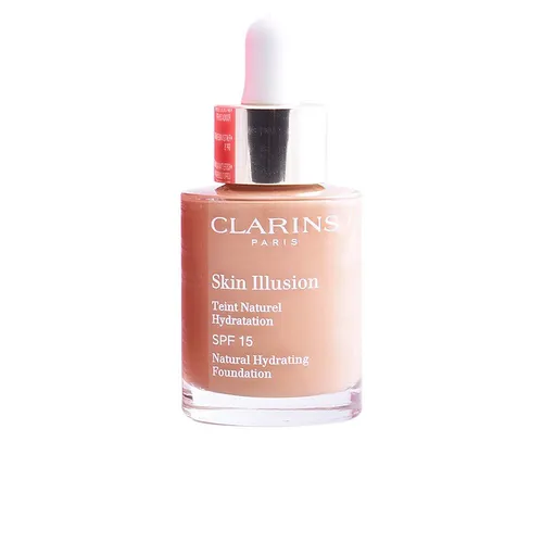 CLARINS Skin Illusion Natural Hydrating Foundation SPF 15 30 ml Nr. 113C - Make-up für ein ultra-natürliches Finish, kombiniert Serum-Fluid-Textur mit perfekter Pigmentkonzentration für strahlende Haut.