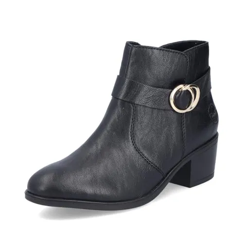 Rieker Damen Ankle Boots 73975 - Elegante Stiefeletten mit Reißverschluss - Wanderschuhe mit komfortablem Blockabsatz (4,7 cm) und stilvollem Kunstleder-Obermaterial. Perfekt für Alltag und Freizeit.