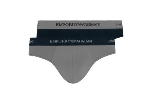 Emporio Armani Herren Slip 111321cc717, Schwarz, XL EU - Herren-Slips im Doppelpack mit klassischem Emporio Armani Logo-Bund, gefertigt aus weicher Stretch-Baumwolle für optimalen Komfort.