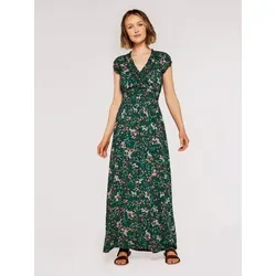 Apricot Maxikleid mit Blumenmuster in Grün, Größe M (38)