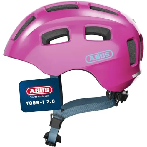 Abus Youn-I 2.0 Jugend-Helm - sparkling pink - 48-54 - Fahrradhelme für Jugendliche, sicherer und stylischer Helm mit 17 Belüftungsöffnungen für optimalen Komfort und cooles Design.