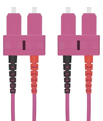 helos LWL Patchkabel OM4 Duplex 3,0mm SC-SC 50/125µm erikaviolett 1m LSZH