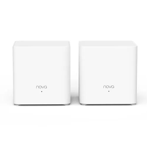 Tenda Nova MX3 Mesh WLAN System - AX1500 Wi-Fi 6 - WLAN-Mesh-System für Häuser mit 1-2 Schlafzimmern, bietet ultraschnelles Wi-Fi 6 mit bis zu 1500 Mbit/s und WPA3-Sicherheit für ein geschütztes Smart Home.